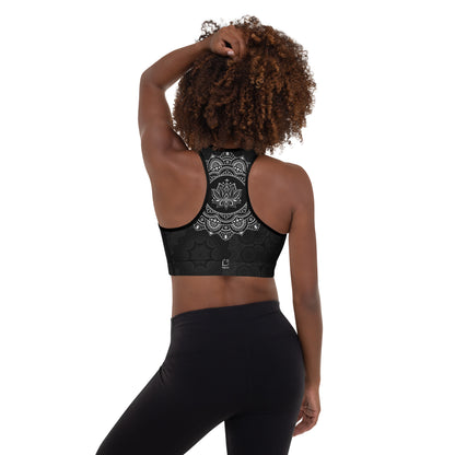 Black & White Mandala Sports Bra