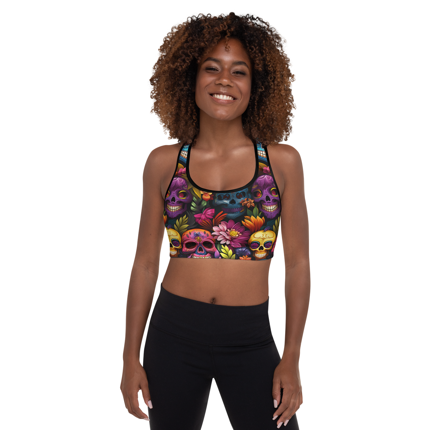Tropical Sugarskull Sports Bra