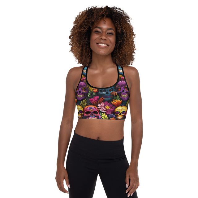 Tropical Sugarskull Sports Bra