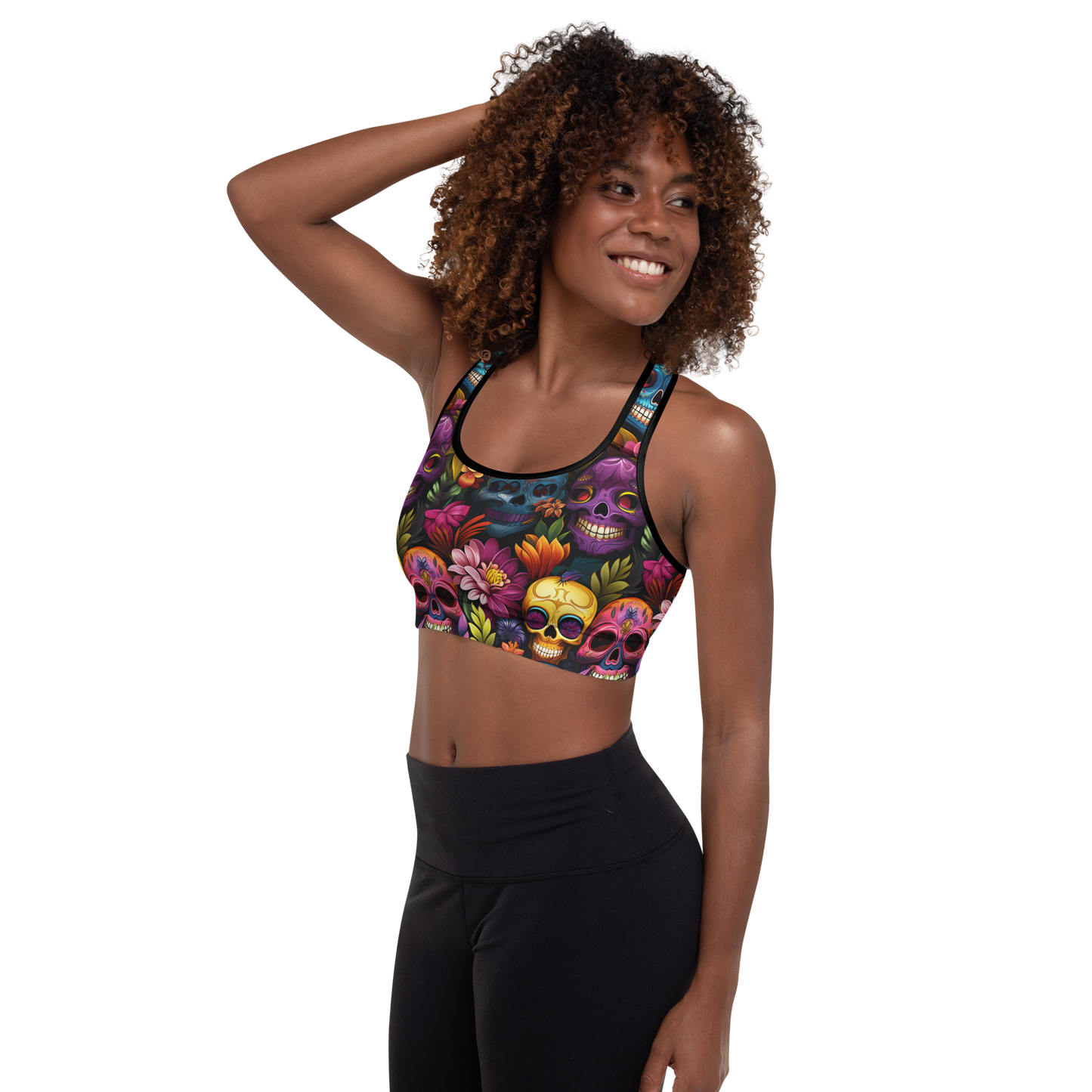 Tropical Sugarskull Sports Bra