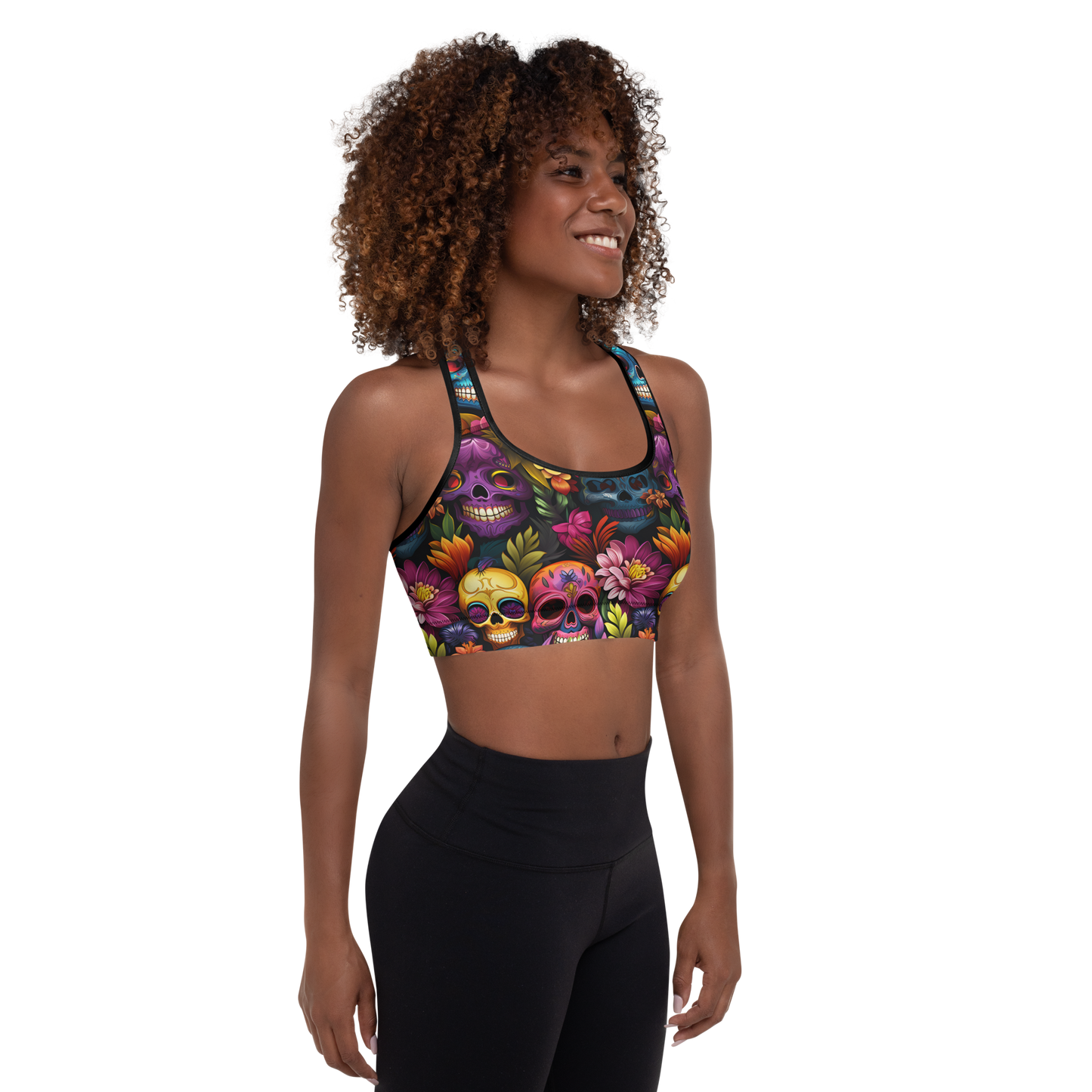 Tropical Sugarskull Sports Bra