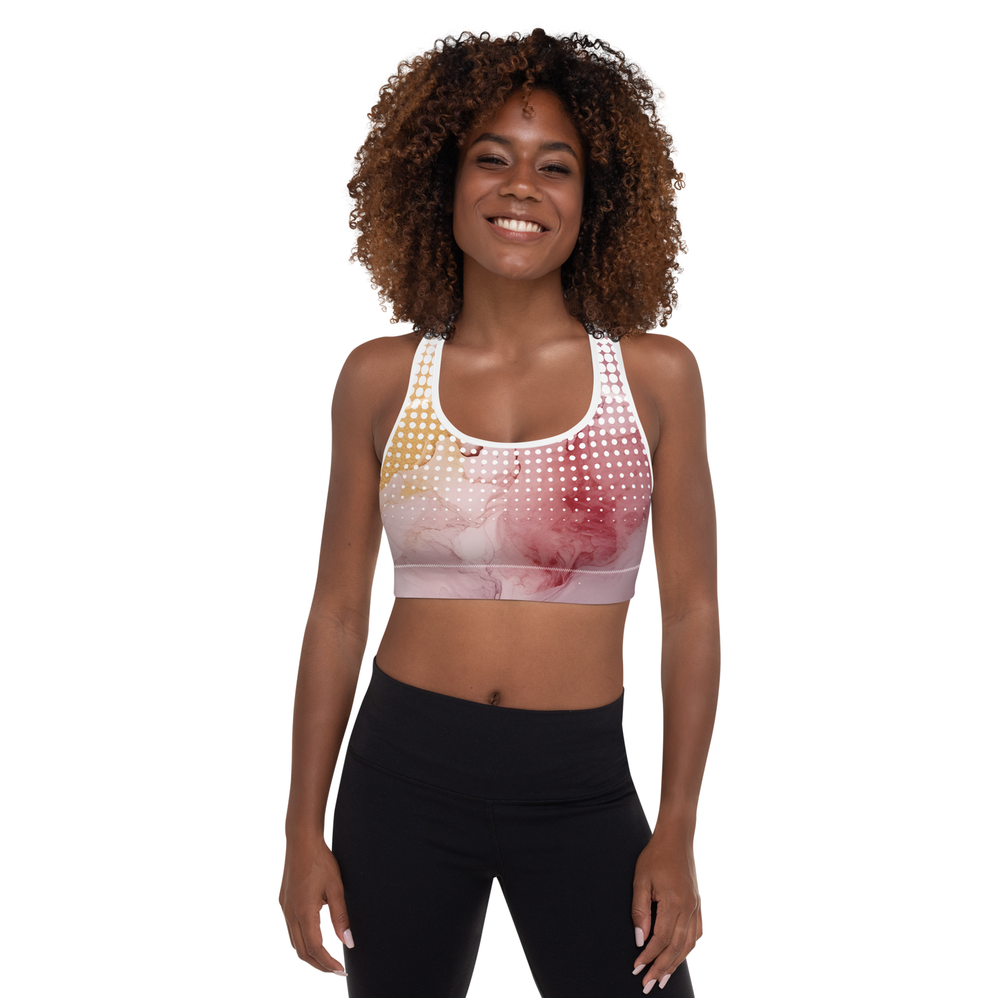 Pink Watercolor Sports Bra