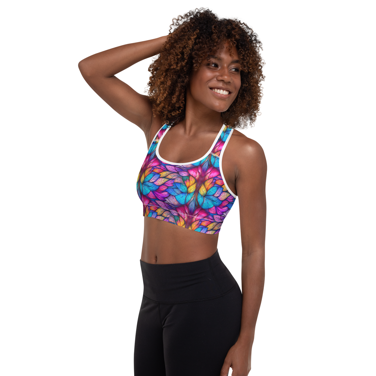 Psychedelic Leaves Sports Bra