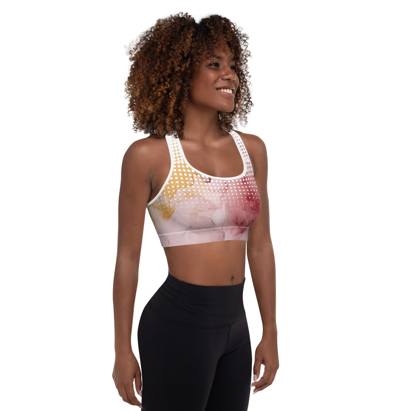 Pink Watercolor Sports Bra