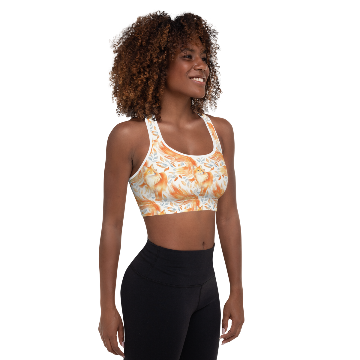 Watercolor Fox Sports Bra