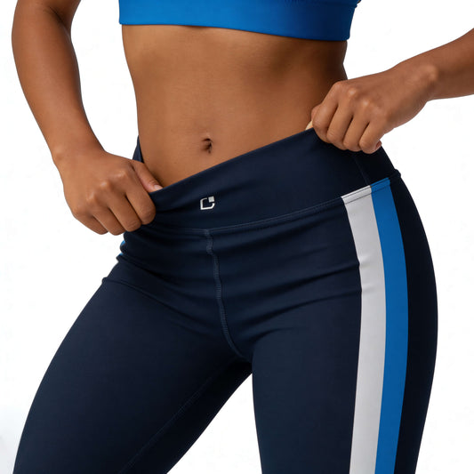 Blauwe Strepen Yoga Legging