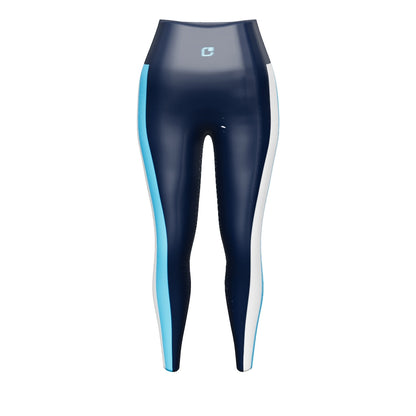 Blue Stripes Yoga Leggings