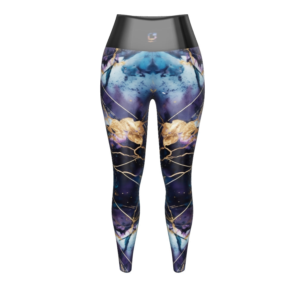 Midnight Marble Yoga Leggings
