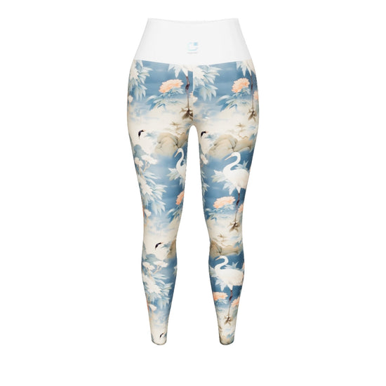 Oriental Crane Yoga Leggings