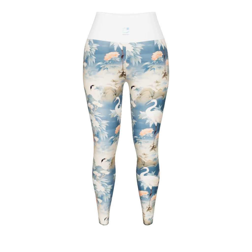 Oriental Crane Yoga Leggings