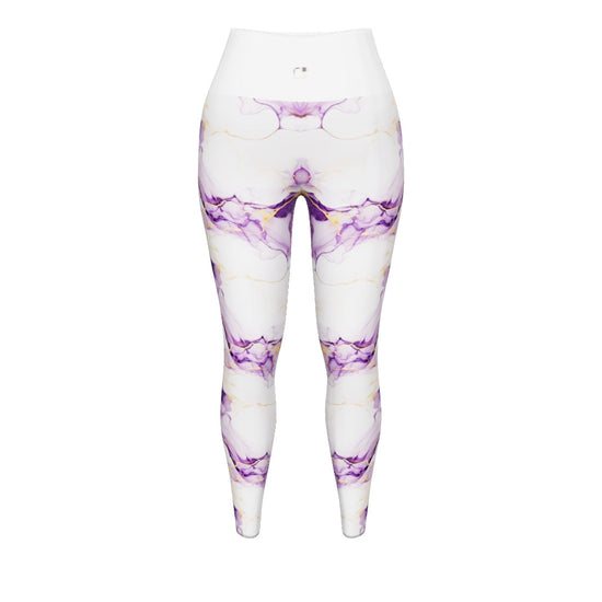Purple Gold Watercolor Yoga Leggings