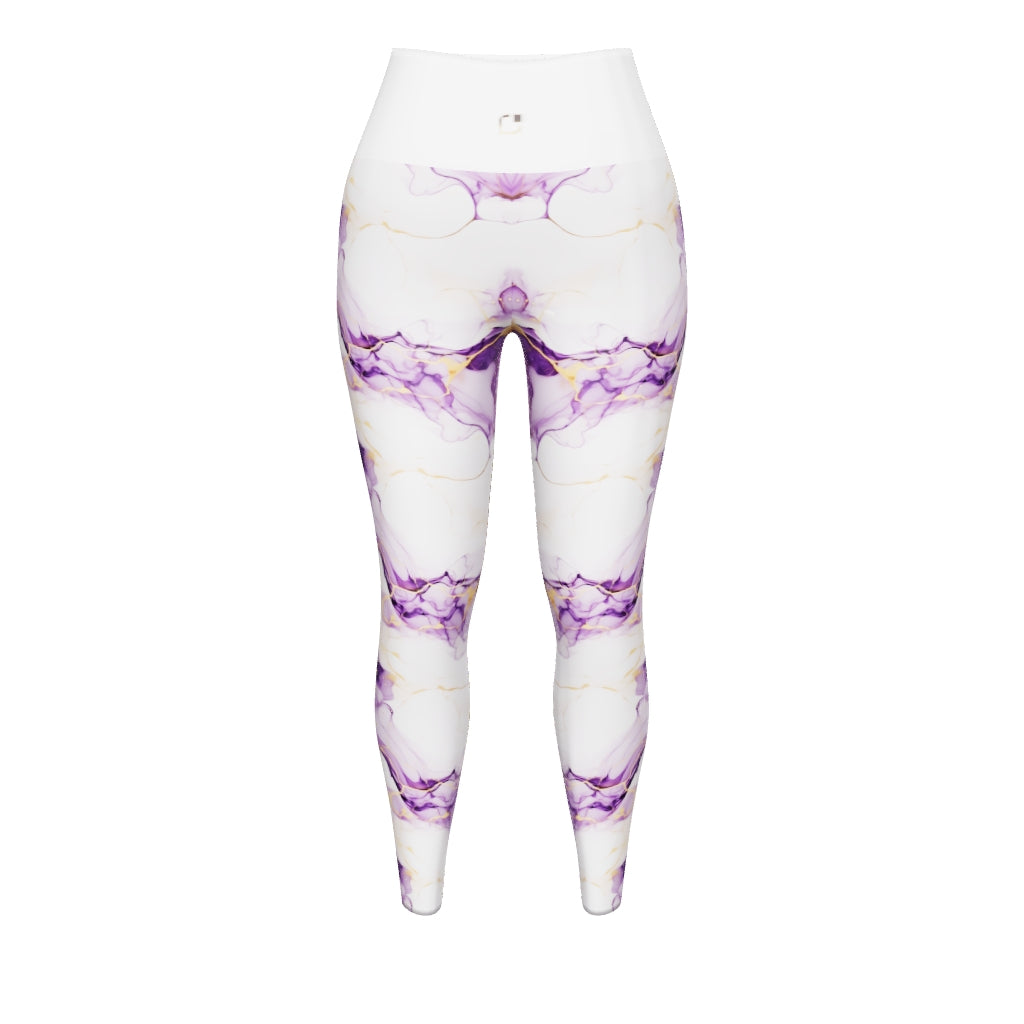 Purple Gold Watercolor Yoga Leggings