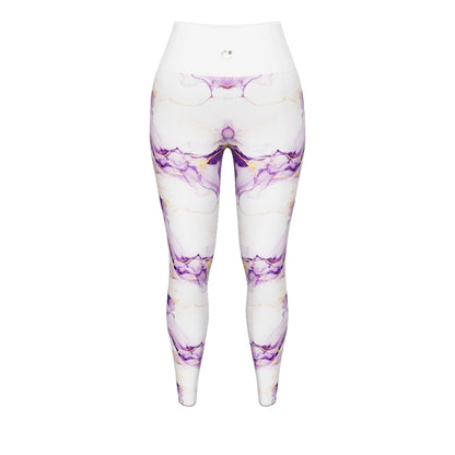 Purple Gold Watercolor Yoga Leggings